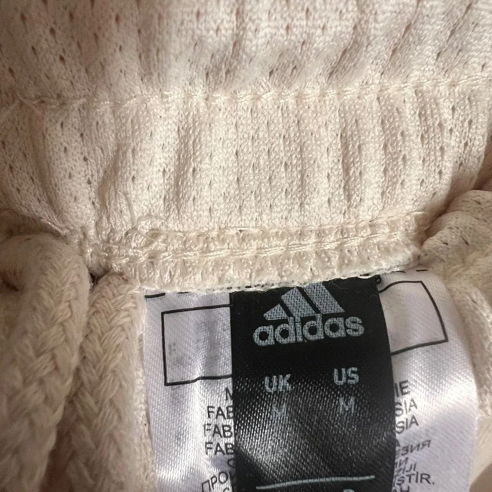 Adidas Men's Medium Wonder White Ribbed Jogger‎ Pants Sportswear Casual Comfort